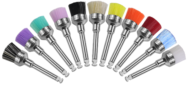 Hard Prophy Brush With Metal Handle For Braces