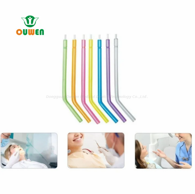 Ouwen Manufacture Full Plastic Transparent Tube Colorful Core N-1 Disposable Dental 3 Way Air Water Syringe Tip
