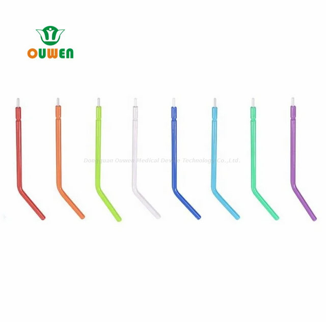 Ouwen Manufacture Full Plastic Transparent Tube Colorful Core N-1 Disposable Dental 3 Way Air Water Syringe Tip