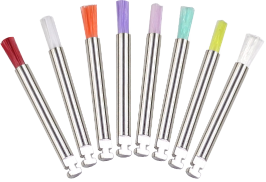 Flexible Micro Prophy Brush With Metal Handle For Nail Beauty